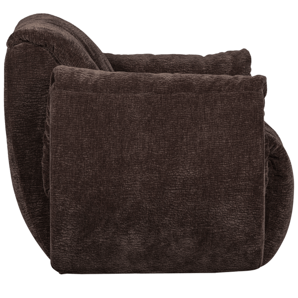 BAGGY DRAAIFAUTEUIL 3D CHENILLE DONKERBRUIN