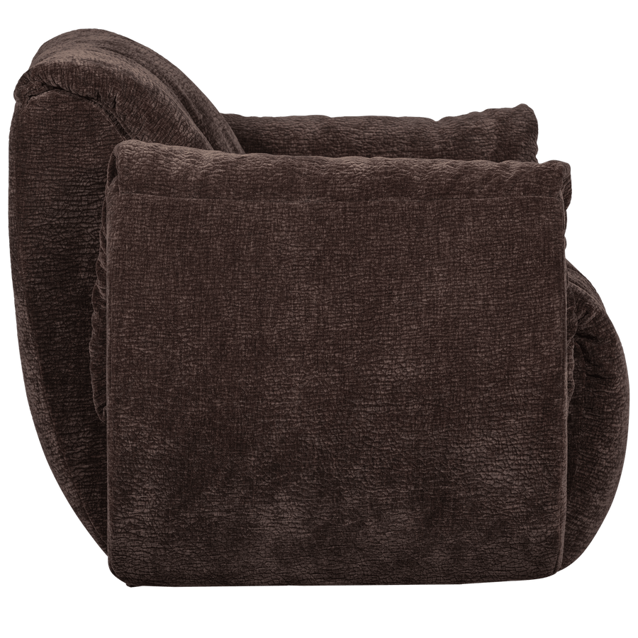 BAGGY DRAAIFAUTEUIL 3D CHENILLE DONKERBRUIN