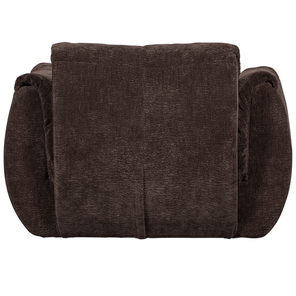 BAGGY DRAAIFAUTEUIL 3D CHENILLE DONKERBRUIN