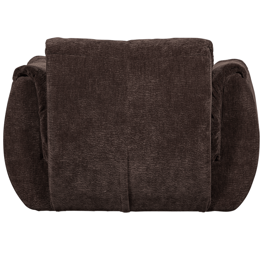 BAGGY DRAAIFAUTEUIL 3D CHENILLE DONKERBRUIN