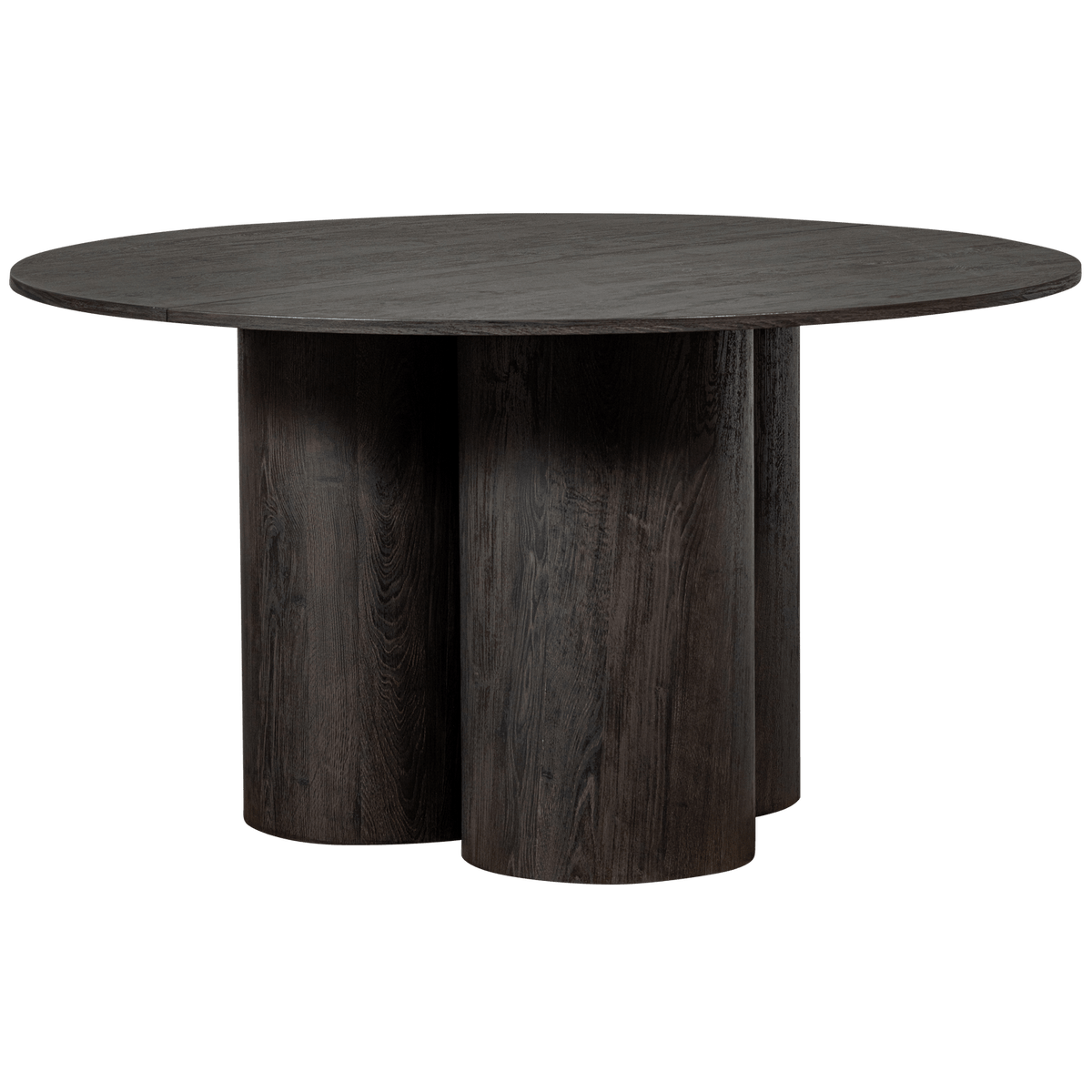 OONA EETTAFEL ROND MET 3-POOT MDF DONKERBRUIN O140 CM