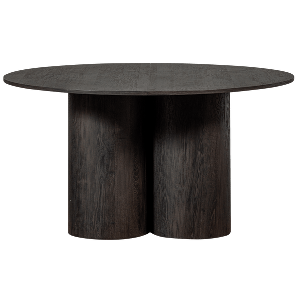 OONA EETTAFEL ROND MET 3-POOT MDF DONKERBRUIN O140 CM