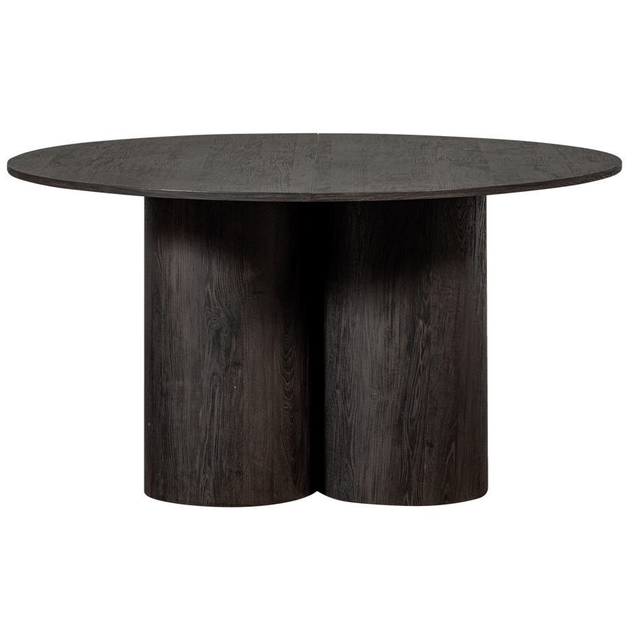 OONA EETTAFEL ROND MET 3-POOT MDF DONKERBRUIN O140 CM