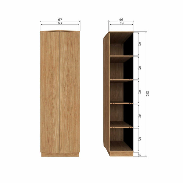 ZUMA HOGE KAST 67 CM EIKEN FINEER TRANSPARANT [fsc]