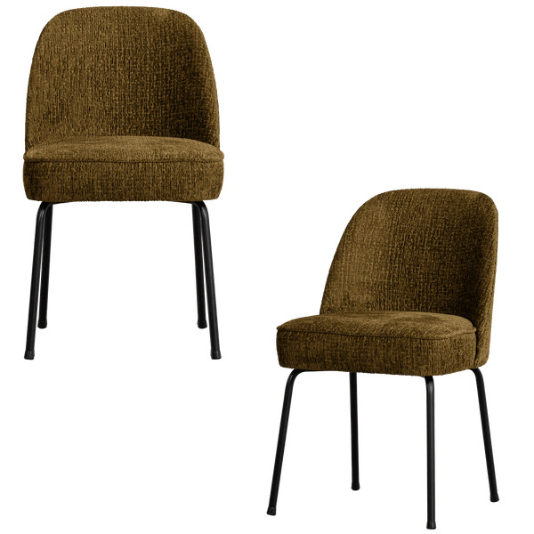 VOGUE EETKAMERSTOEL STRUCTURE VELVET BRASS (set of 2)