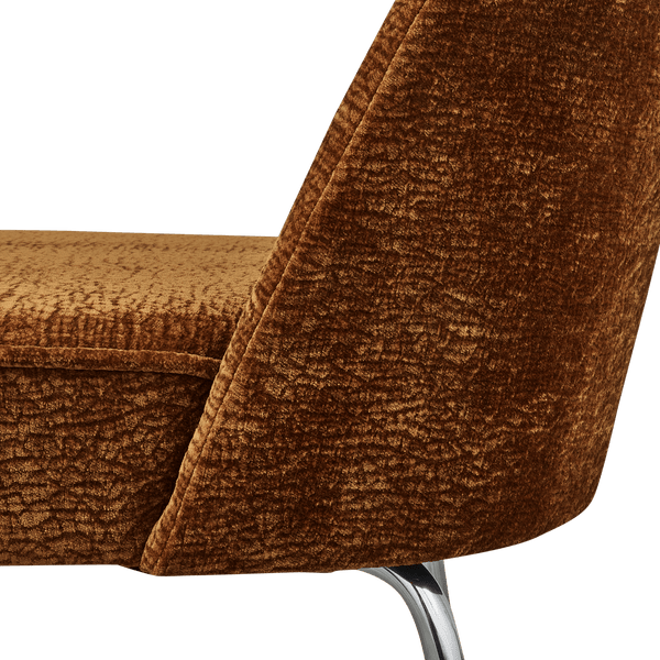 VOGUE EETKAMERSTOEL 3D CHENILLE MIDDENBRUIN CHROME POOT (set of 2)