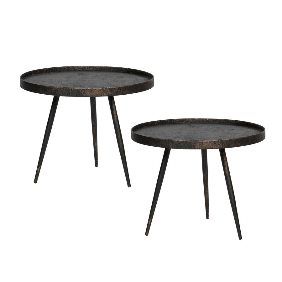 BOUNDS BIJZETTAFEL L HOUT/METAAL ANTIQUE GOUD 44XO58 CM (set of 2)