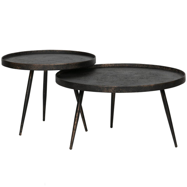 BOUNDS BIJZETTAFEL L HOUT/METAAL ANTIQUE GOUD 44XO58 CM (set of 2)