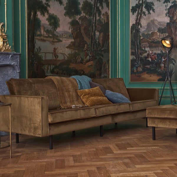 RODEO HOCKER OP POTEN VELVET HONINGGEEL