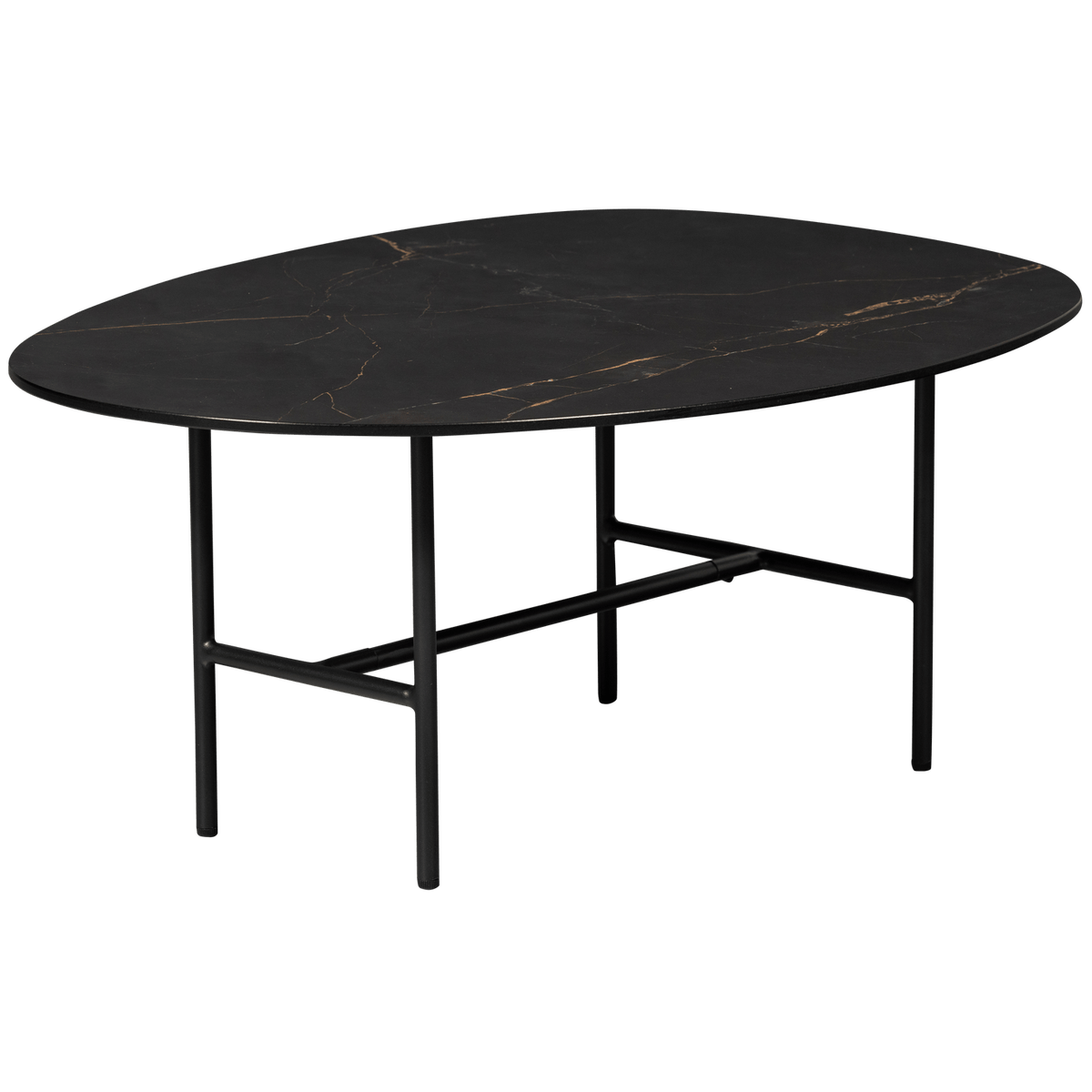 VAJEN SALONTAFEL MET ZWART MARMEREN LOOK BLAD 80X60 CM