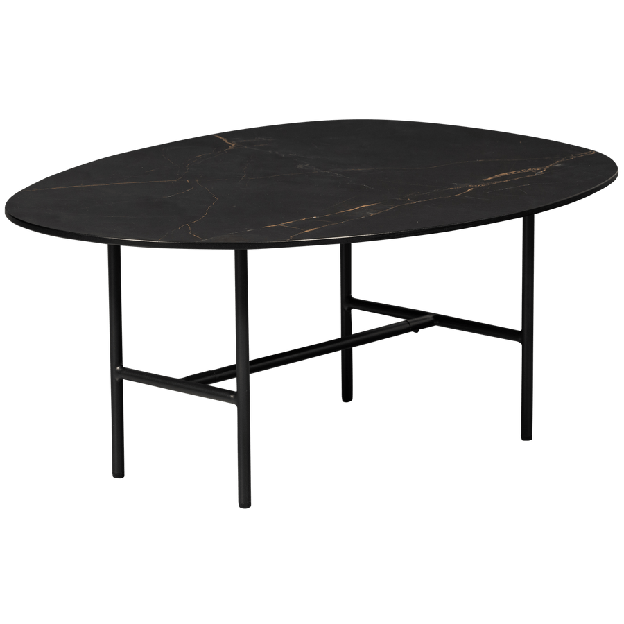VAJEN SALONTAFEL MET ZWART MARMEREN LOOK BLAD 80X60 CM