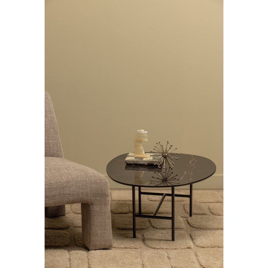 VAJEN SALONTAFEL MET ZWART MARMEREN LOOK BLAD 80X60 CM