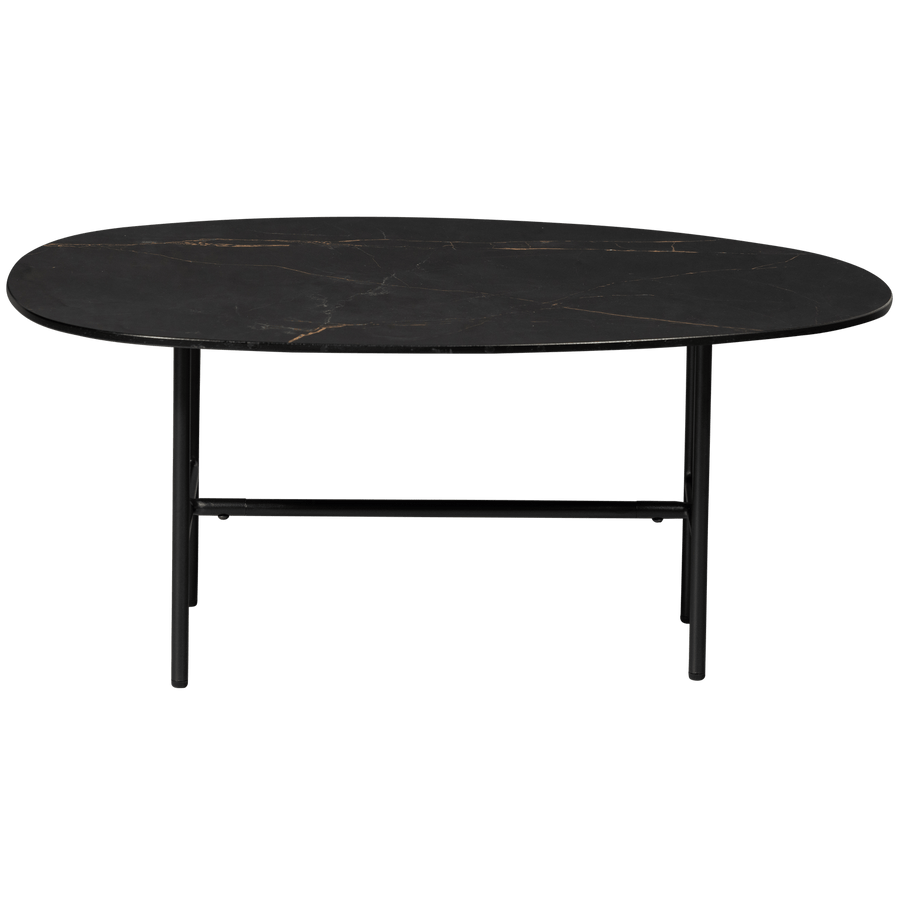 VAJEN SALONTAFEL MET ZWART MARMEREN LOOK BLAD 80X60 CM