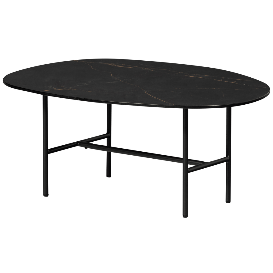 VAJEN SALONTAFEL MET ZWART MARMEREN LOOK BLAD 80X60 CM