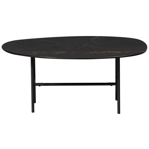 VAJEN SALONTAFEL MET ZWART MARMEREN LOOK BLAD 80X60 CM