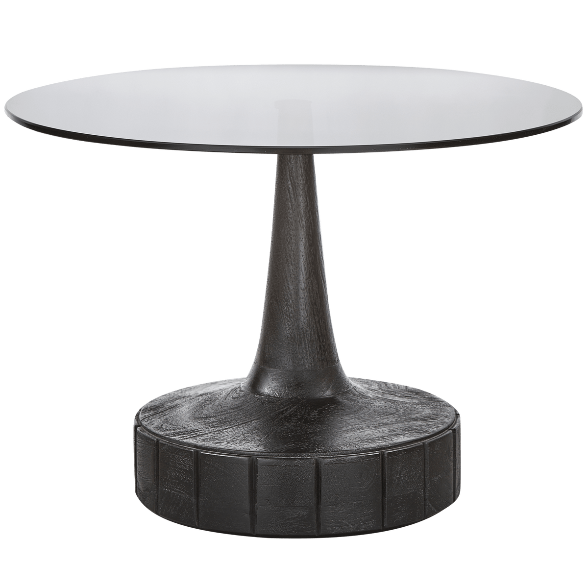 SOYA BIJZETTAFEL MANGOHOUT/GLAS ZWART