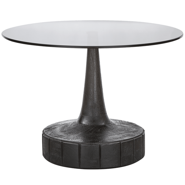 SOYA BIJZETTAFEL MANGOHOUT/GLAS ZWART