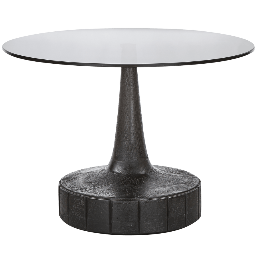 SOYA BIJZETTAFEL MANGOHOUT/GLAS ZWART