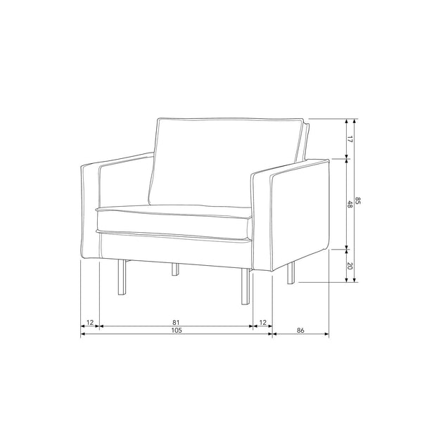 RODEO FAUTEUIL VELVET ANTRACIET