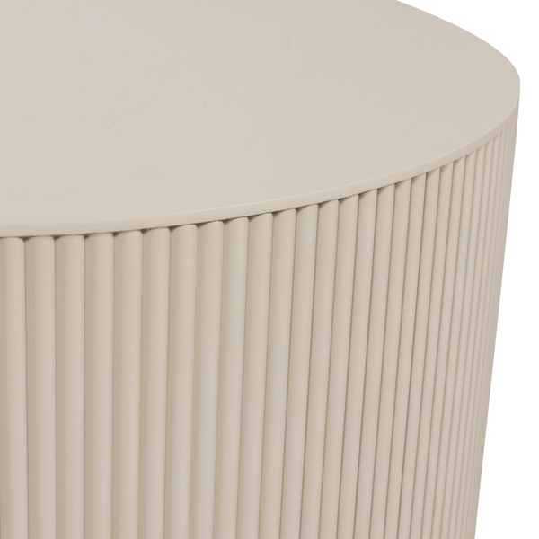 SANNE BIJZETTAFEL ROND MDF ANTIEK BEIGE