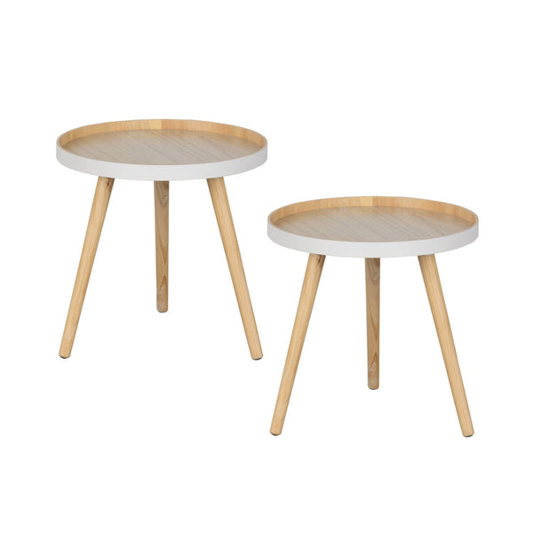 SASHA BIJZETTAFEL O41 CM HOUT NATUREL (set of 4)