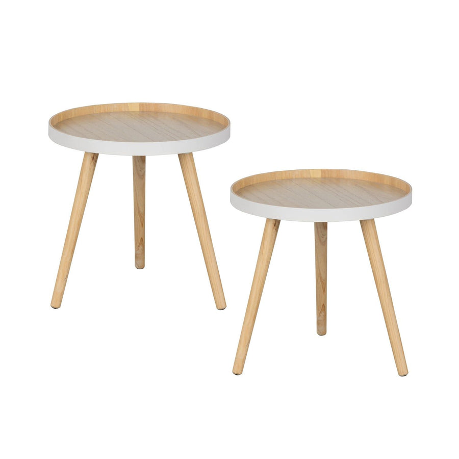 SASHA BIJZETTAFEL O41 CM HOUT NATUREL (set of 4)