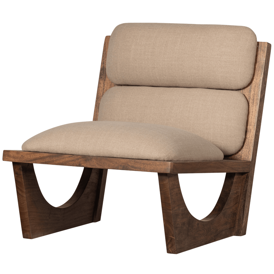 OPULENT FAUTEUIL BOUCLE/HOUT NATUREL