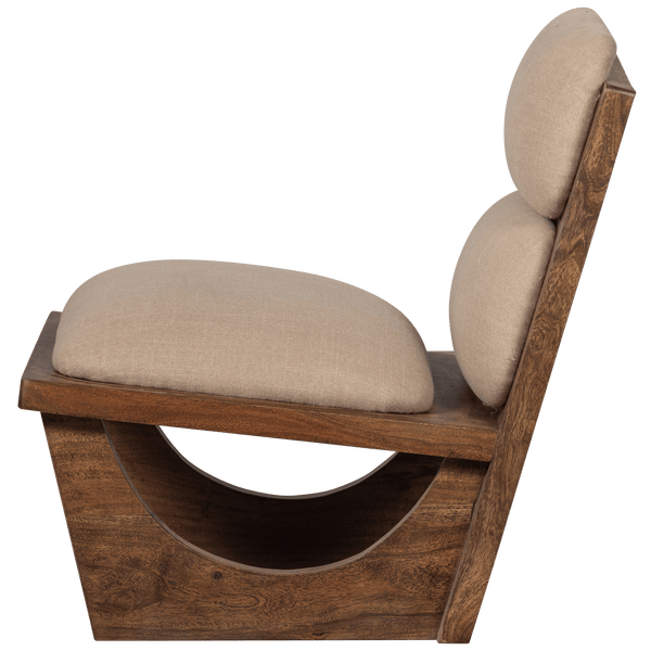 OPULENT FAUTEUIL BOUCLE/HOUT NATUREL