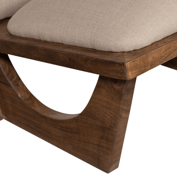 OPULENT FAUTEUIL BOUCLE/HOUT NATUREL