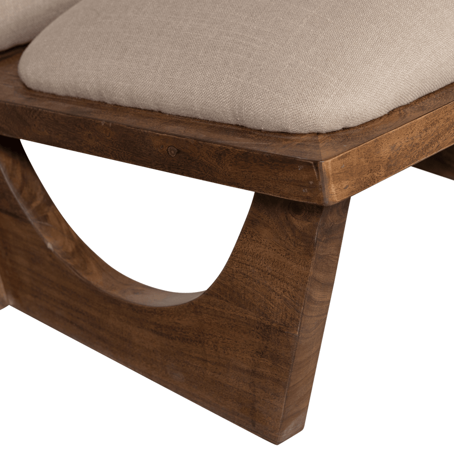 OPULENT FAUTEUIL BOUCLE/HOUT NATUREL