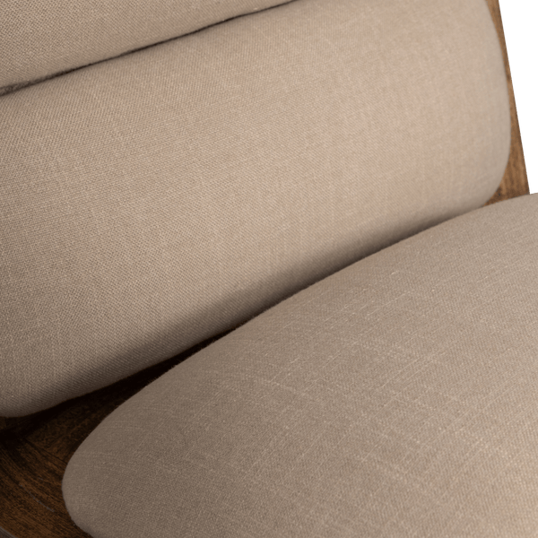 OPULENT FAUTEUIL BOUCLE/HOUT NATUREL