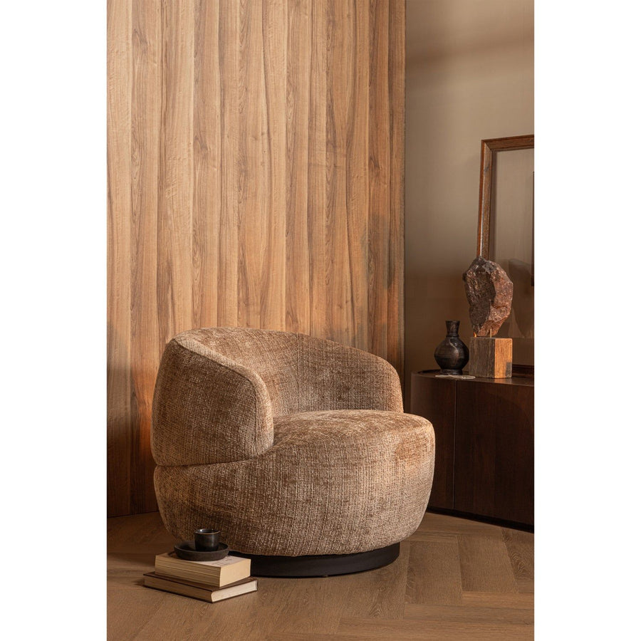 WOOLLY DRAAIFAUTEUIL CHENILLE ZAND