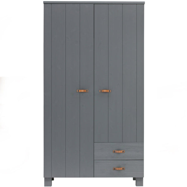 DENNIS KAST MET LADEN GRENEN STEEL GREY LEREN GREEP [fsc]