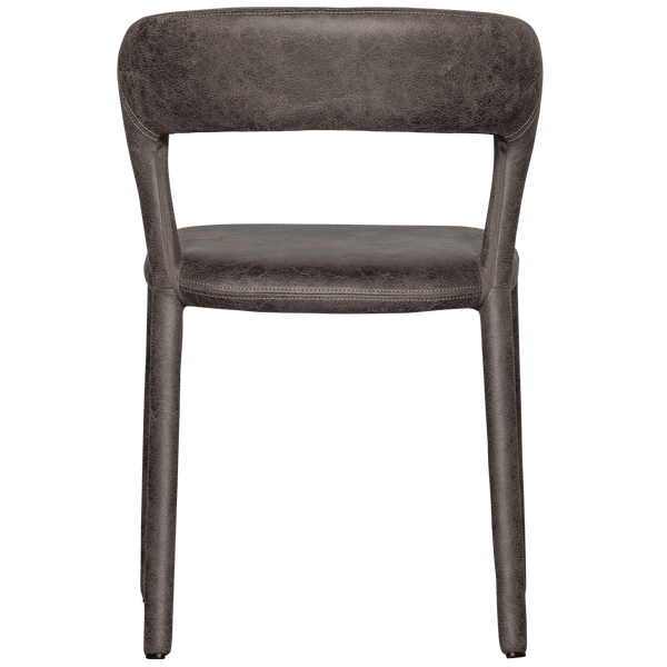 NOBLE EETKAMERSTOEL LEERLOOK ZWART/GRIJS (set of 2)