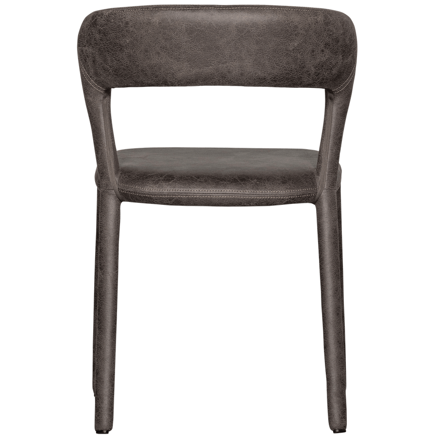 NOBLE EETKAMERSTOEL LEERLOOK ZWART/GRIJS (set of 2)