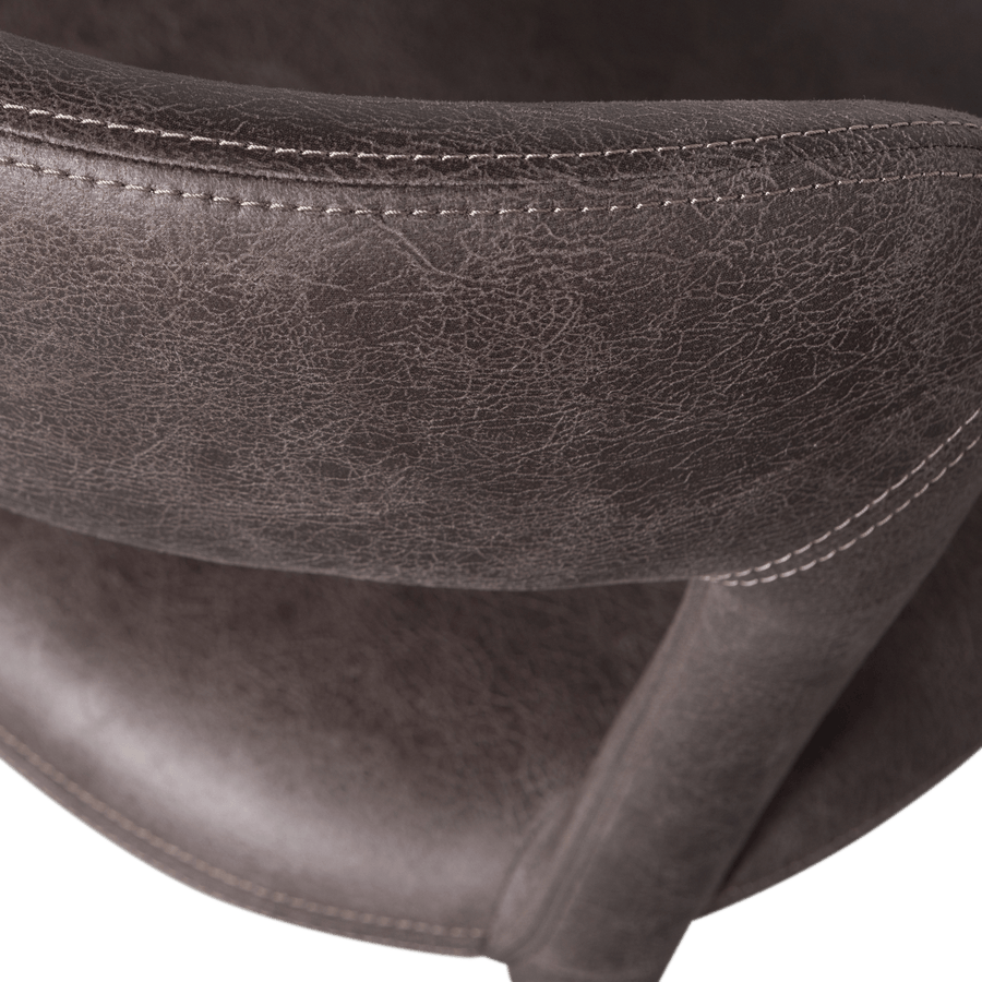 NOBLE EETKAMERSTOEL LEERLOOK ZWART/GRIJS (set of 2)