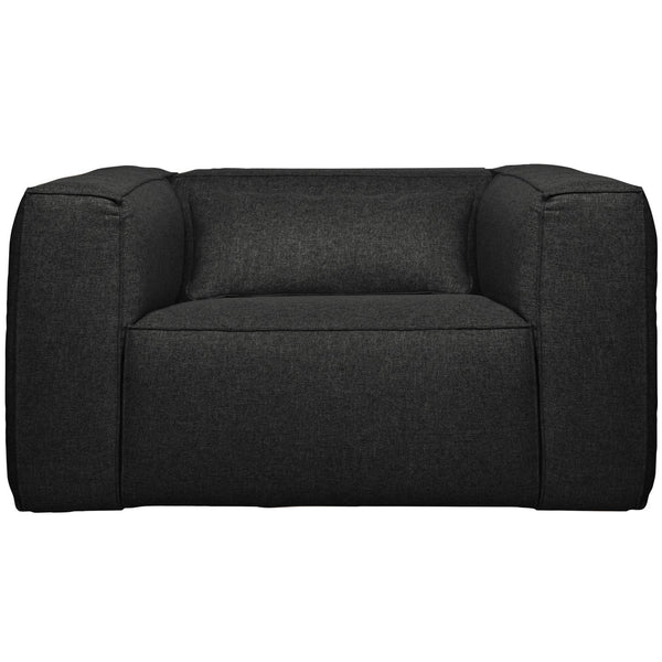 BEAN FAUTEUIL GEMELEERD DONKERGRIJS INCL. KUSSENS