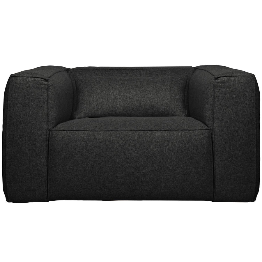 BEAN FAUTEUIL GEMELEERD DONKERGRIJS INCL. KUSSENS