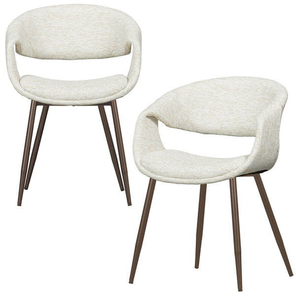 YOSSI EETKAMERSTOEL NATUREL MET METALEN POOT KOPER (set of 2)