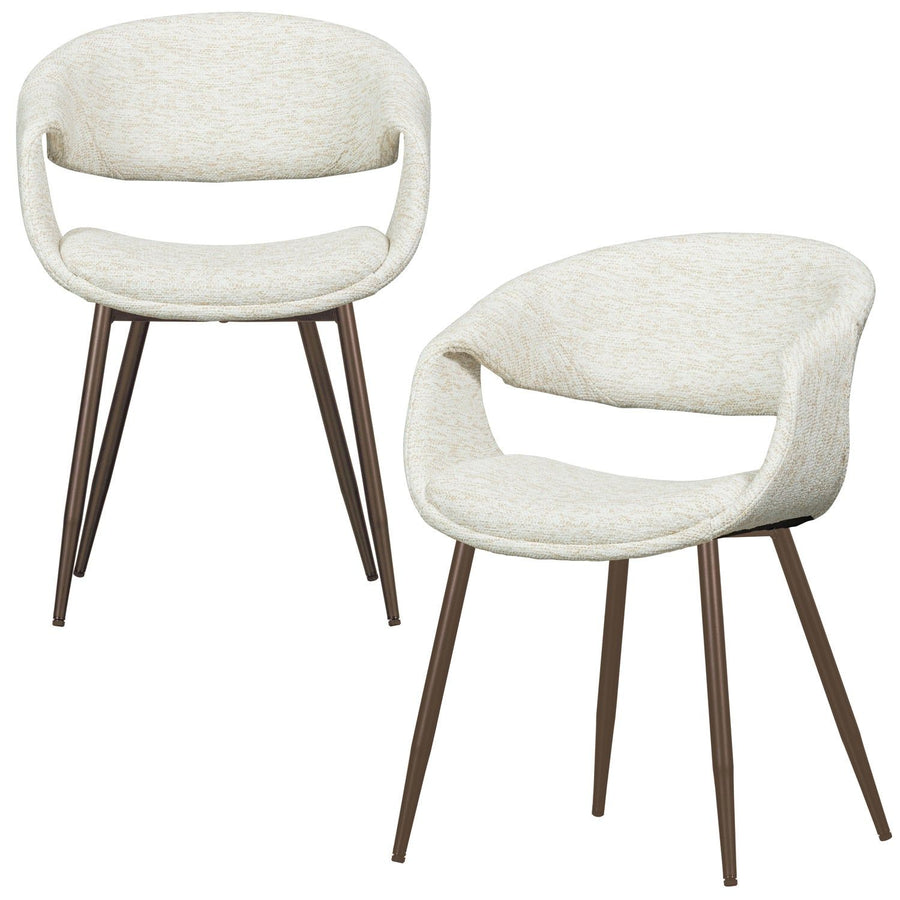 YOSSI EETKAMERSTOEL NATUREL MET METALEN POOT KOPER (set of 2)