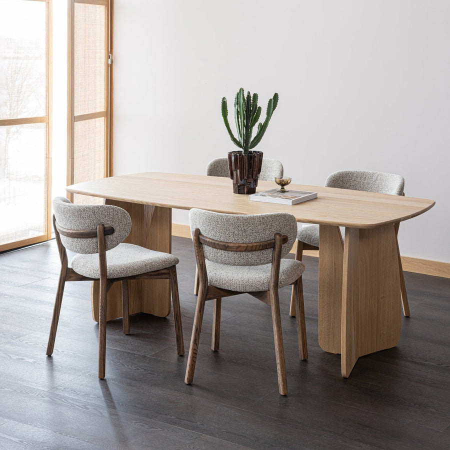 UDAR EETKAMERSTOEL NATUREL MET HOUTEN FRAME BRUIN (set of 2)