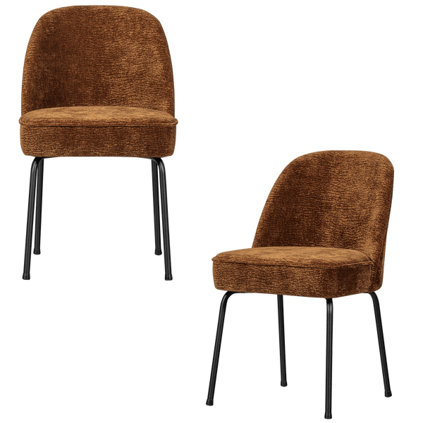 VOGUE EETKAMERSTOEL 3D CHENILLE MIDDENBRUIN (set of 2)