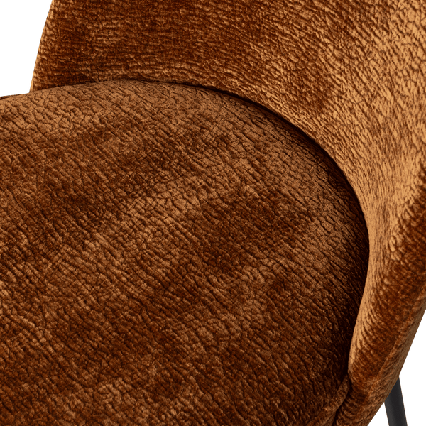 VOGUE EETKAMERSTOEL 3D CHENILLE MIDDENBRUIN (set of 2)
