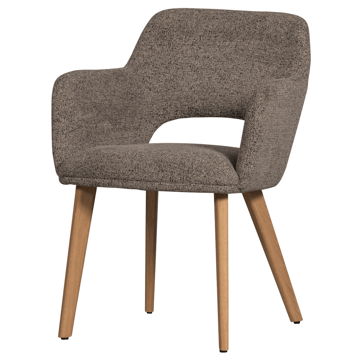 MURAT EETKAMERSTOEL TAUPE MET HOUTEN POOT NATUREL (set of 2)
