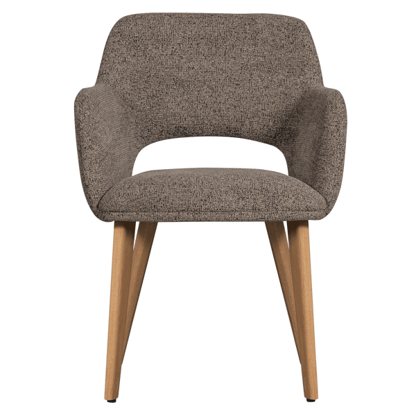 MURAT EETKAMERSTOEL TAUPE MET HOUTEN POOT NATUREL (set of 2)