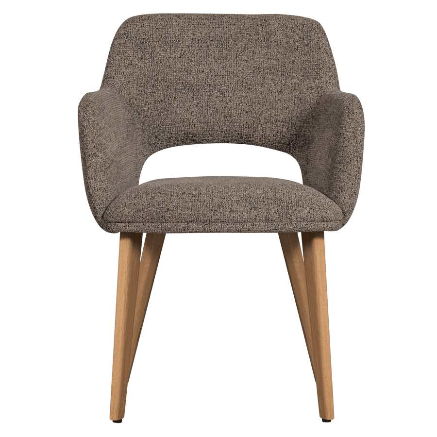 MURAT EETKAMERSTOEL TAUPE MET HOUTEN POOT NATUREL (set of 2)