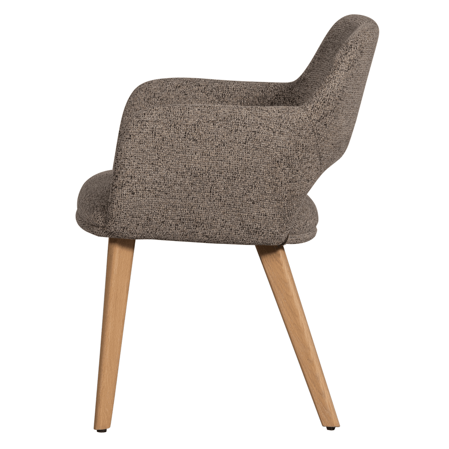 MURAT EETKAMERSTOEL TAUPE MET HOUTEN POOT NATUREL (set of 2)