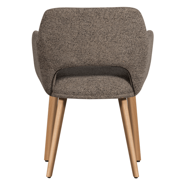 MURAT EETKAMERSTOEL TAUPE MET HOUTEN POOT NATUREL (set of 2)