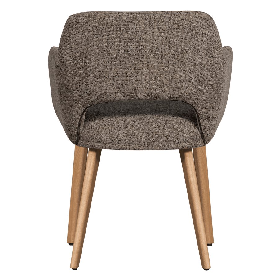 MURAT EETKAMERSTOEL TAUPE MET HOUTEN POOT NATUREL (set of 2)