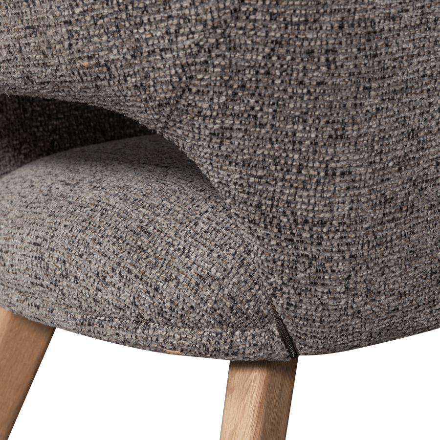 MURAT EETKAMERSTOEL TAUPE MET HOUTEN POOT NATUREL (set of 2)